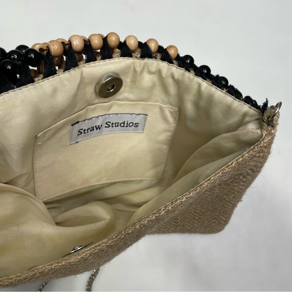 Straw Studios Handbag / Purse Chain Strap And Beaded Front Cover‎ Magnetic Close - Picture 5 of 9